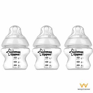 شیشه شیر تامی‌تیپی مدل TT422430 ظرفیت 150 میلی لیتر بسته 3 عددی Tommee Tippee Baby Bottle 150ml Pack of 