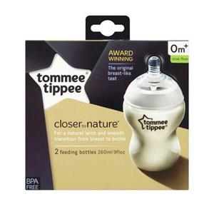 شیشه شیر تامی تیپی مدل 42252120P ظرفیت 260 میلی لیتر بسته دو عددی Tommee Tippee 42252120P Baby Bottle 260ml Pack of 2