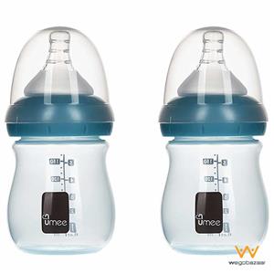 شیشه شیر یومیی مدل N100002-B ظرفیت 160 میلی لیتر بسته 2 عددی Umee N100002-B Baby Bottle 160 ml Pack Of 2