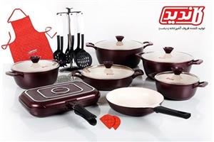 سرویس قابلمه سرامیکی 23 پارچه کاندید مدل Nobel درب پیرکس