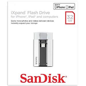 فلش مموری سندیسک SanDisk 32GB iXpand SDIX30C-32G-GN6NN Flash Drive Sandisk iXPAND Lightning and USB3.0 Flash Memory - 32GB