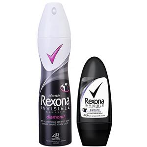 پک اسپری و رول ضد تعریق زنانه رکسونا مدل Invisible Diamond Rexona Invisible Diamond Rooll On Deodorant And Spray For Women