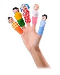 عروسک انگشتی شادی رویان مدل خانواده بسته 5 عددی Shadi Rouyan Family Finger Puppets Pack Of 5