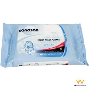 پارچه مرطوب پاک کننده کودک سانوسان مدل Moist Wash Cloths - بسته 15 عددی Sanosan Baby Moist Wash Cloths 15pcs