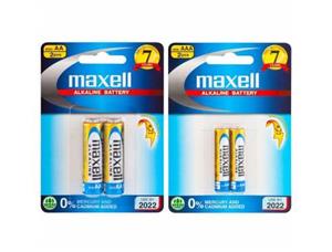 باتری قلمی و نیم قلمی مکسل مدل Alkaline بسته 4 عددی Maxell Alkaline AA and AAA Battery Pack of 4