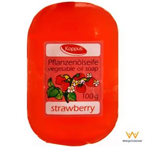 صابون گلیسرینه میوه‌ای کاپوس مدل Strawberry وزن 100 گرم Kappus Strawberry Vegetable Oil Soap 100gr