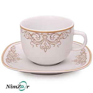 سرویس چینی 12 پارچه چای خوری چینی زرین ایران سری کواترو مدل موناکو درجه یک Zarin Iran Porcelain Inds Quattro Monaco 12 Pieces Tea Set High Grade