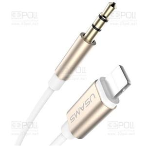 کابل انتقال صدا لایتنینگ به 3.5 میلی متری یوسمز مدل US-SJ093 به طول 1 متر Usams US-SJ093 Lightning To 3.5mm Audio Cable 1m