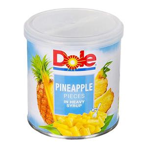 کمپوت اناناس دل 439 گرمی خرد کلیددار Dole Pinapple Slice In Heavy Syrup 439gr 