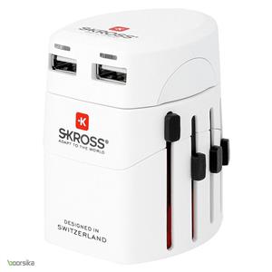 مبدل برق Skross World EVO Adapter 2 USB 