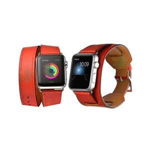 بند چرم طبیعی سه در یک ساعت اپل واچ 2 و 1 سایز 38mm طرح Hermès مدل Art برند HOCO Apple Watch Series 1 and Series 2 38mm Hoco Art Series Single Tour, Double Tour, and Cuff Hermès Leather Band