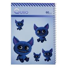 دفتر 60 برگ Quilo طرح هیولای آبی بانمک جلد شومیز Quilo Cute Blue Monster Design Soft Cover 60 Sheets Notebook