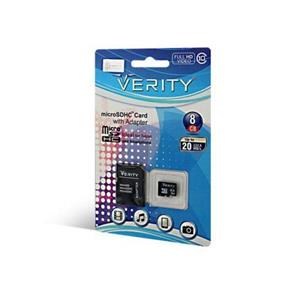 کارت حافظه میکرو اس دی 8 گیگابایت کلاس 10 وریتی به همراه آداپتور