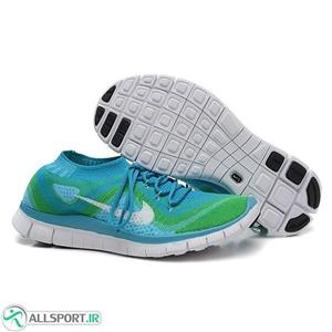 کتانی رانینگ مردانه نایک فری فلای نیت   Blue Green White Nike Free Flyknit Blue Green White