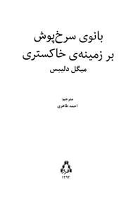 بانوی سرخ پوش بر زمینه ی خاکستری 