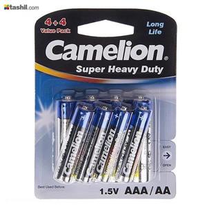 باتری قلمی و نیم قلمی کملیون مدل Super Heavy Duty بسته 8 عددی Camelion Super Heavy Duty AA And AAA Battery Pack Of 8