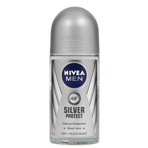 رول ضد تعریق سیلور پروتکت آنتی باکتریال مردانه نیوآ Nivea Silver Protect Roll On Deodorant For Men