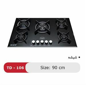 اجاق گاز صفحه ای شیشه ای تی اند دی مدل TD106 T And D TD106 Glass Gas Hob