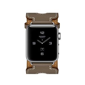 بند چرم طبیعی اپل واچ 2 و 1 سایز 42mm طرح Hermès مدل Double Buckle Cuff برند HOCO Apple Watch Series 1 and Series 2 42mm Hoco Art Series Double Buckle Cuff Herm&egrave;s Leather Band