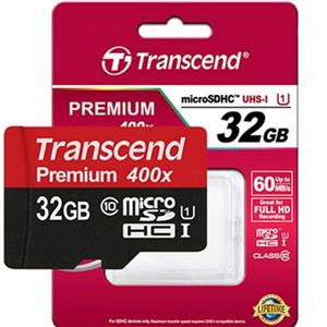کارت حافظه میکرو اس دی 32 گیگابایت Transcend Premium 400x UHS-l U1
