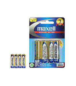 باتری قلمی مکسل مدل Alkaline بسته 4 عددی Maxell Alkaline AA Battery Pack Of 4