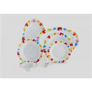 سرویس چینی35 پارچه غذا خوری رنگارنگ زرین