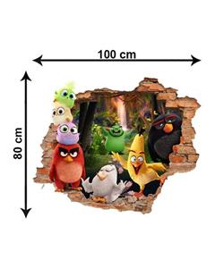 استیکر سه بعدی ژیوار طرح پرندگان خشمگین Zhivar Angry Birds 3D Wall Sticker