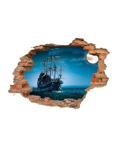 استیکر سه بعدی ژیوار طرح کشتی ماه Zhivar Ship and Moon 3D Wall Sticker 