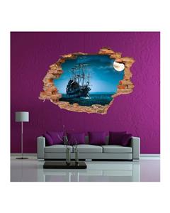 استیکر سه بعدی ژیوار طرح کشتی ماه Zhivar Ship and Moon 3D Wall Sticker 