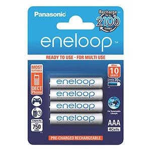 باتری نیم قلمی پاناسونیک مدل Eneloop بسته 4 عددی Panasonic Eneloop AAA Battery Pack of 4