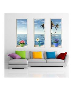 استیکر سه بعدی ژیوار طرح پنجره های رو به دریا Zhivar Windows Facing The Sea 3D Wall Sticker