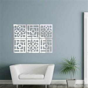 آینه پلکسی گلس دکو وسنا مدل P2005 شش تکه Deco Vasna P2005 Plexiglas Mirror 6 Pieces