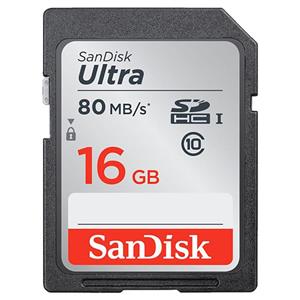 کارت حافظه سن دیسک مدل اولترا اس دی اچ سی USH-I کلاس 10 ظرفیت 16 گیگابایت SanDisk Ultra SDHC Class 80MBs Memory Card 16GB 