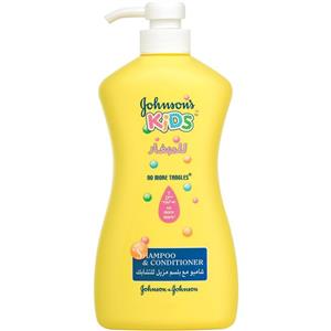 شامپو و نرم کننده کودک جانسون مدل No More Tangles حجم 750 میلی لیتر Johnson No More Tangles Baby Hair Conditioner And Shampoo 750ml