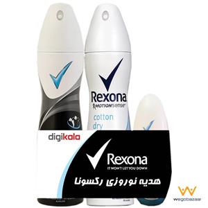 پک زنانه اسپری و رولان ضدتعریق رکسونا بسته سه عددی Rexona Spray And Roll On Deodorant For Women Pack Of 3