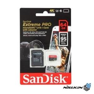 کارت حافظه microSDXC سن دیسک مدل Extreme Pro V30 SanDisk Extreme Pro V30 UHS-I U3 microSDXC With Adapter - 64GB