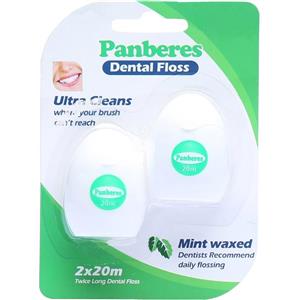 نخ دندان پنبه ریز مدل Mint Waxed بسته 2 عددی Panberes Mint Waxed Dental Floss 2pcs