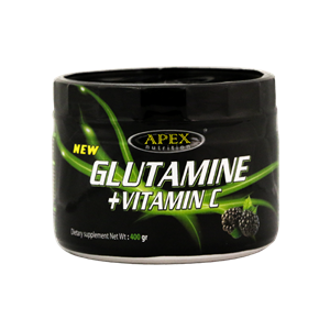 پودر گلوتامین + ویتامین C اپکس با طعم تمشک 400گرم Apex Glutamine + Vitamin C Raspberry 400gr