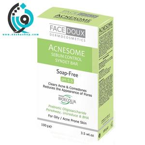 پن شوینده اکنه زوم فیس دوکس مناسب پوست‎ چرب دارای جوش 100گرم Facedoux Acnesome Syndet Bar 100g 