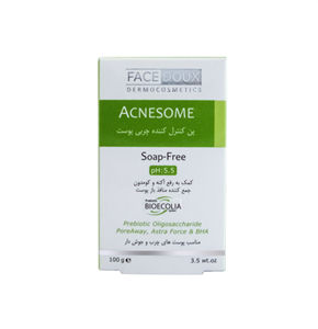 پن شوینده اکنه زوم فیس دوکس مناسب پوست‎ چرب دارای جوش 100گرم Facedoux Acnesome Syndet Bar 100g 