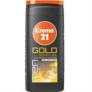 شامپو سر و بدن مردانه کرم 21 مدل Gold Signature حجم 250 میلی لیتر Creme Hair And Body Shampoo For Men 250ml 