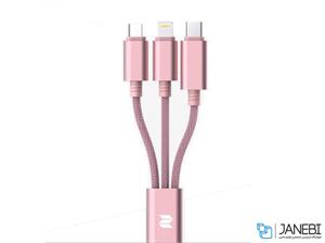 کابل شارژ 3 به 1 راک اسپیس مدل RCB0436 نسخه A طول 120 سانتی متر rock space in charging cable w version cm 