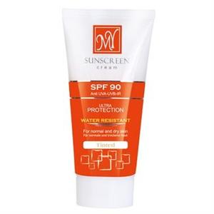 کرم ضد آفتاب SPF90 رنگی و ضد آب مای - پوست های نرمال تا خشک (MY Sunscreen Cream SPF90 Water Resistant Tinted)