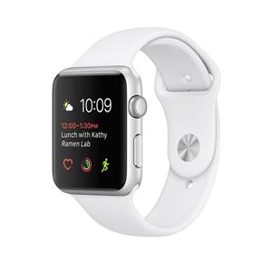 ساعت مچی هوشمند اپل واچ سری2 مدل 38mm Silver Aluminum Case with Sport Band Apple Watch 38mm Series 2 Silver Aluminum Case with White Sport Band