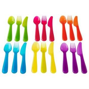 ست قاشق چنگال و چاقوی کودک ایکیا مدل Kalas بسته 18 عددی  Ikea Kalas Baby Spoon Fork and Knife Set Pack Of 18