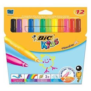 ماژیک رنگ آمیزی بیک سری Kids مدل Visacolor XL - بسته 12 رنگ Bic Kids Series Visacolor XL Marker - Pack of 12