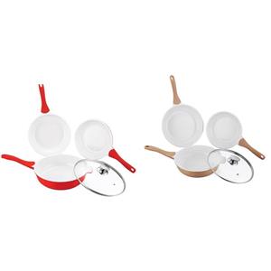 سرویس تابه 4 پارچه رویالتی لاین مدل RL BS1004C RED Royaltiy Line RL BS1004C Frypan Set 4 Pieces