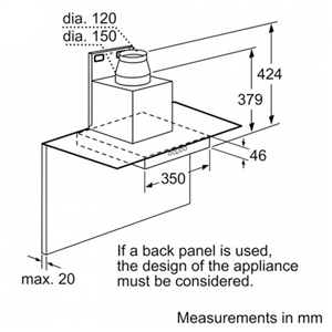 هود شومینه ای بوش مدل DWA09W450B Bosch DWA09W450B Chimney Hood