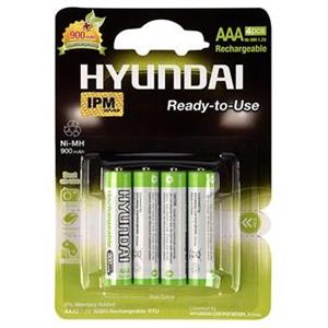 باتری نیم قلمی قابل شارژ هیوندای مدل NI-MH بسته 4 عددی Hyundai NI-MH Rechargeable AAA Battery Pack Of 4