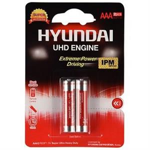 باتری نیم قلمی هیوندای مدل Super Ultra Heavy Duty بسته 2 عددی Hyundai Super Ultra Heavy Duty AAA Battery Pack Of 2